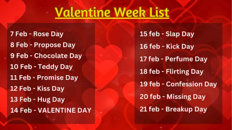 Valentine Week List Dates Celebrate
