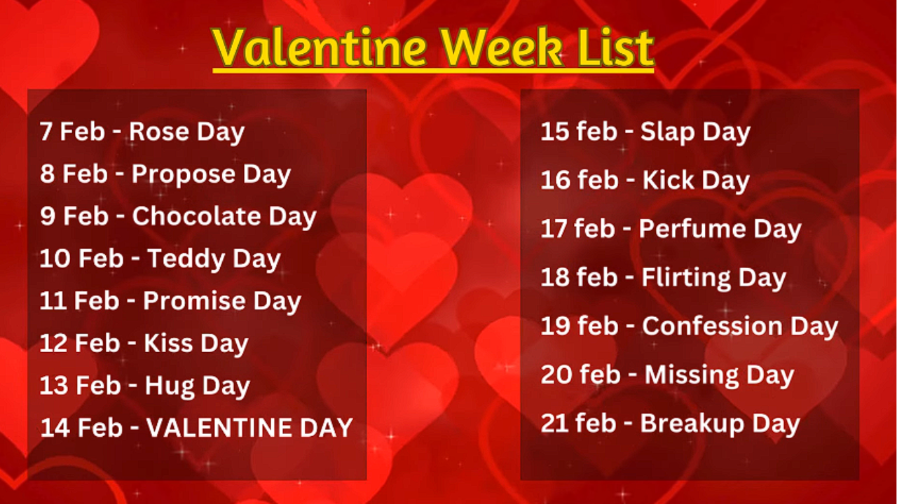 Valentine Week List Dates Celebrate